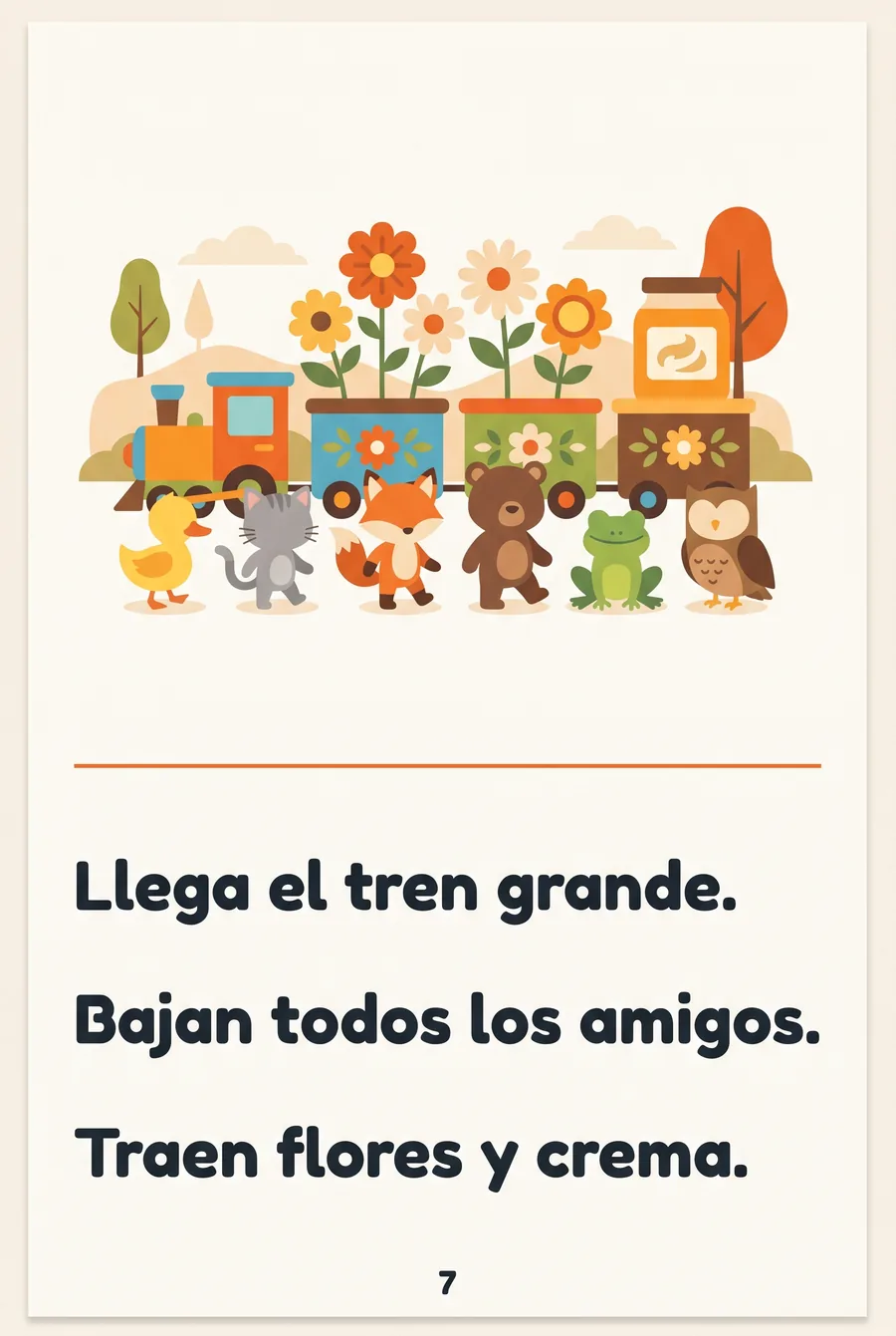 Página del Libro 20: frases largas leídas de corrido